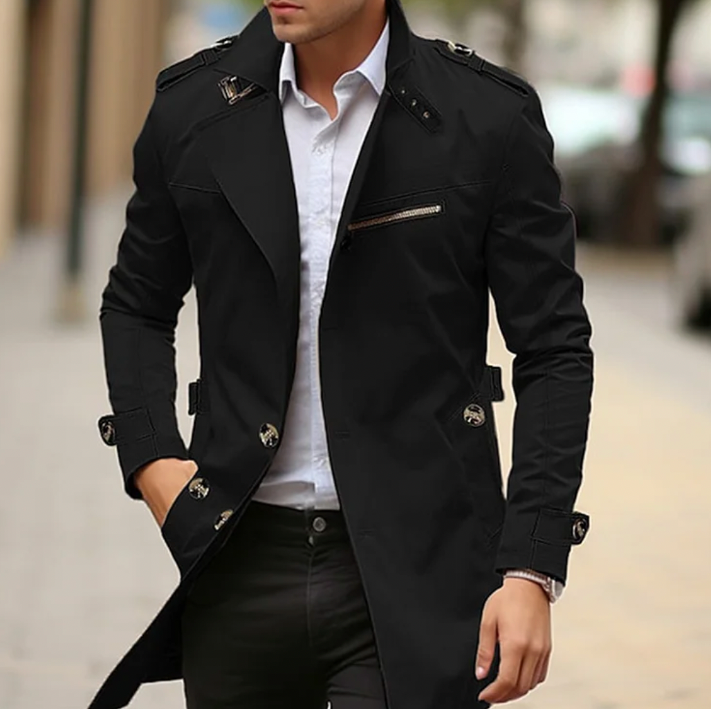 EB | Herren Premium Baumwolle Trenchcoat - Stylische Frühlingsoberbekleidung