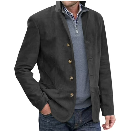 EB | Herren Wildleder Blazer Jacke, Blau & Braun, Elegant & Vielseitig