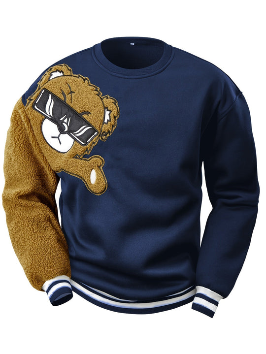 EB | Herren Sweatshirt mit gesticktem Cartoon-Bär