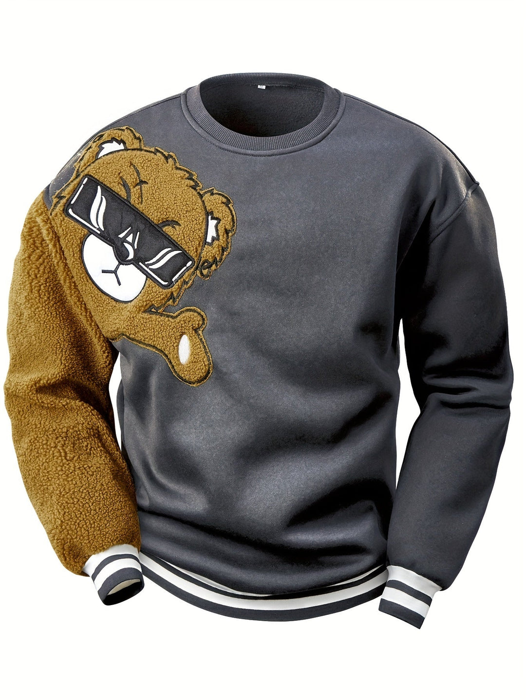 EB | Herren Sweatshirt mit gesticktem Cartoon-Bär