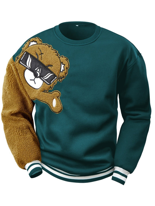 EB | Herren Sweatshirt mit gesticktem Cartoon-Bär