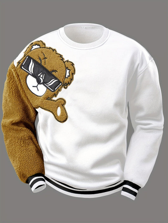 EB | Herren Sweatshirt mit gesticktem Cartoon-Bär