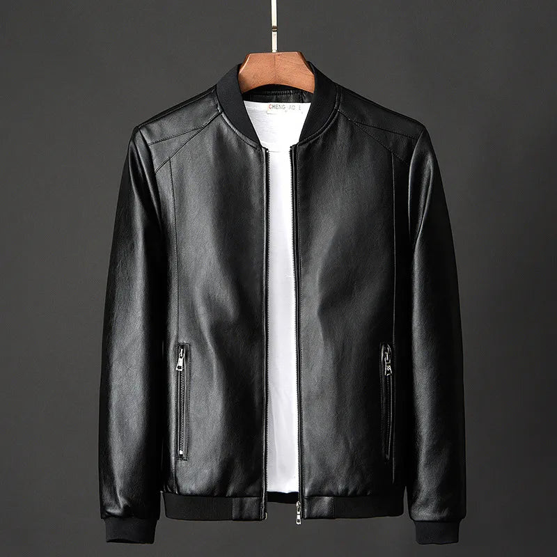 EB | Herren Vintage Leder Bomberjacke mit sicheren Taschen