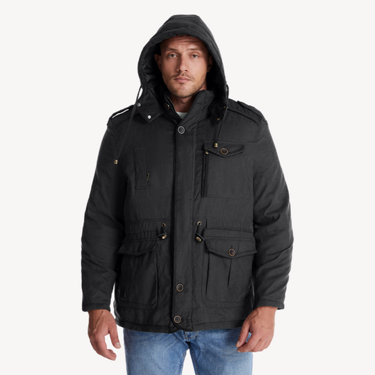EB | Herren wasserdichter Winterparka mit fellgefütterter Kapuze