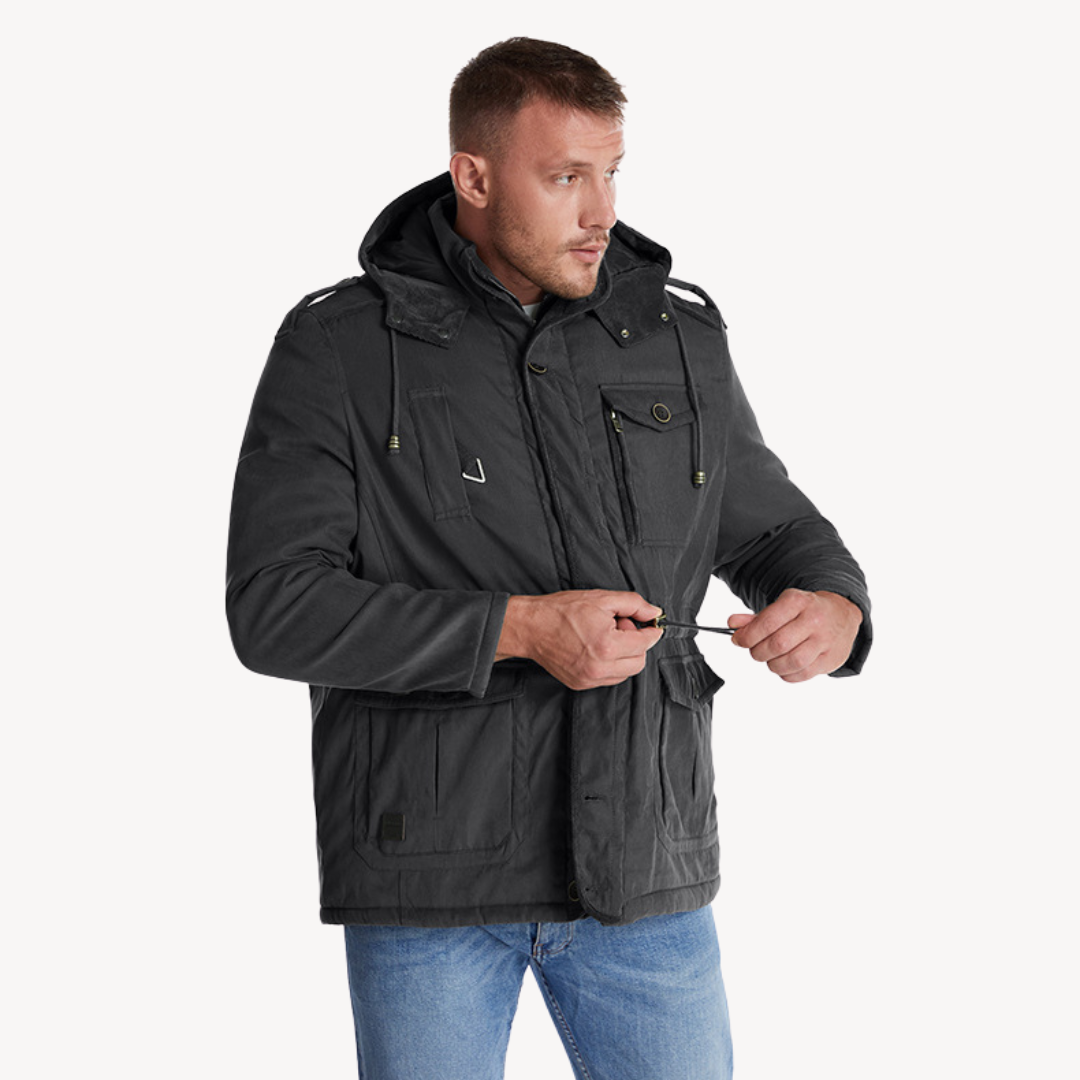 EB | Herren wasserdichter Winterparka mit fellgefütterter Kapuze
