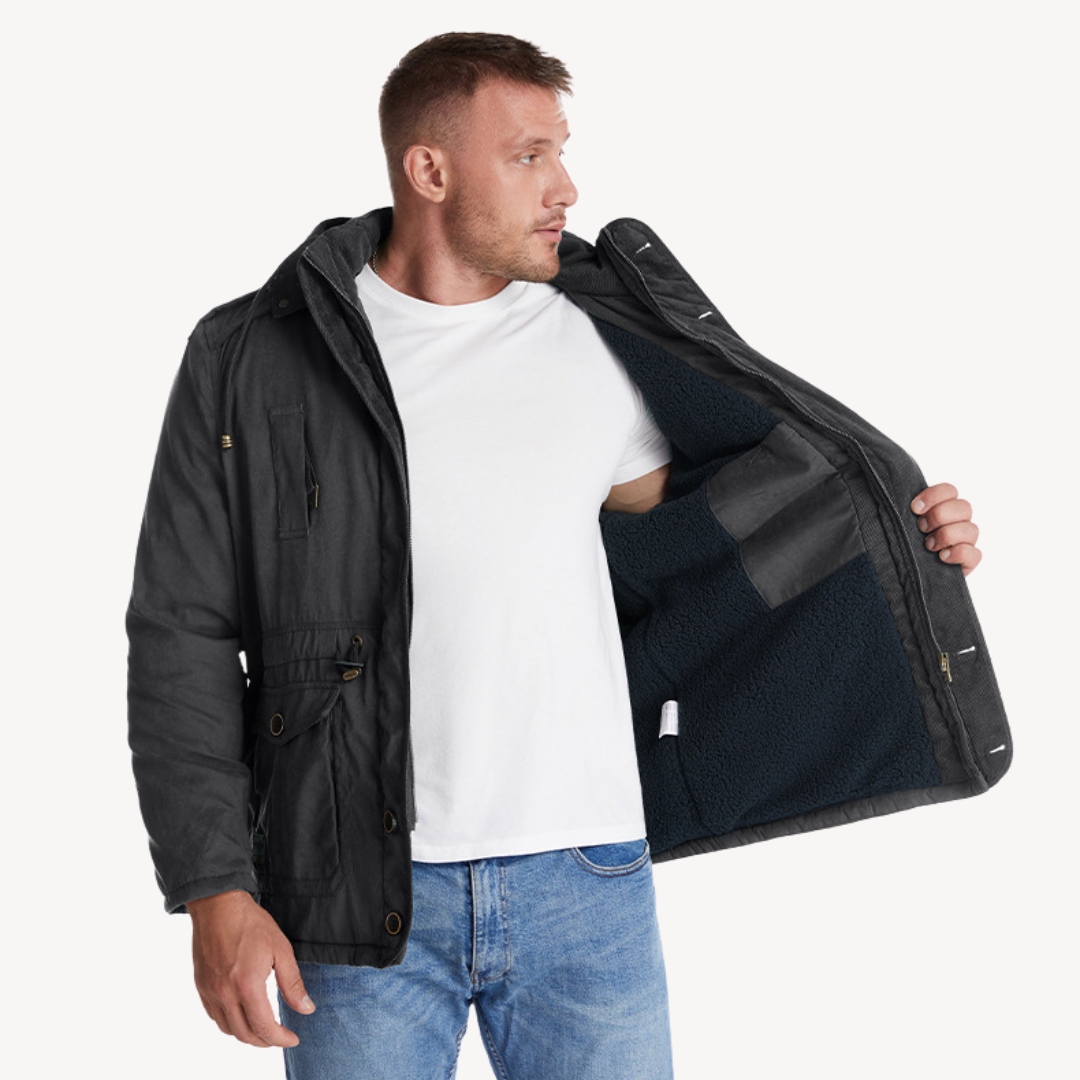 EB | Herren wasserdichter Winterparka mit fellgefütterter Kapuze