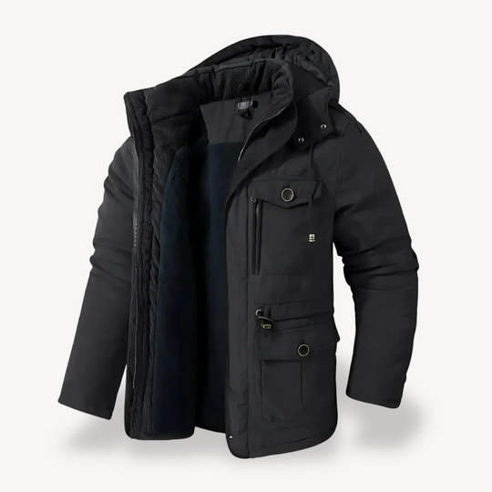 EB | Herren wasserdichter Winterparka mit fellgefütterter Kapuze