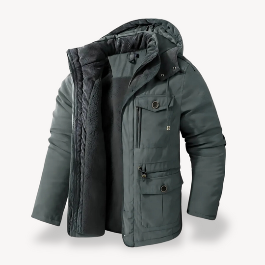 EB | Herren wasserdichter Winterparka mit fellgefütterter Kapuze