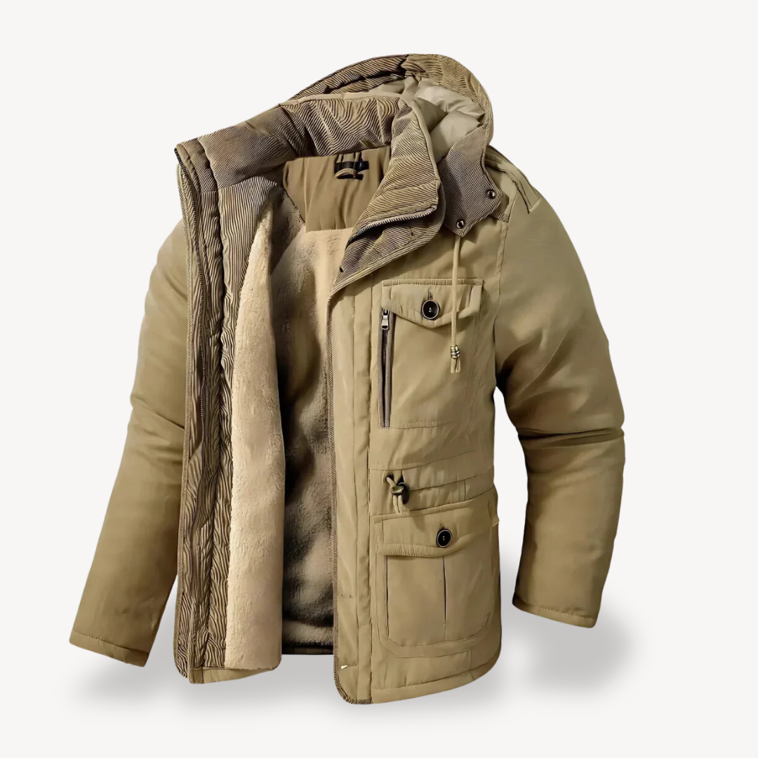 EB | Herren wasserdichter Winterparka mit fellgefütterter Kapuze