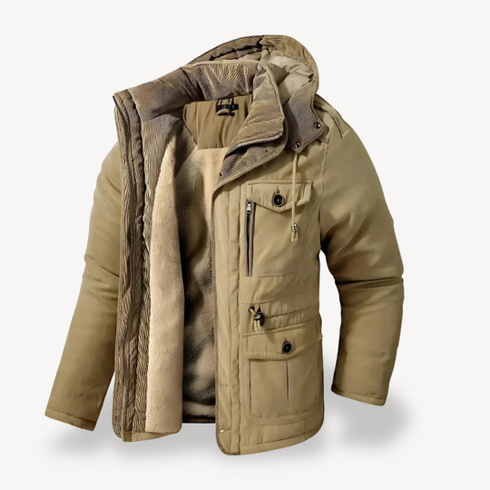 EB | Herren wasserdichter Winterparka mit fellgefütterter Kapuze