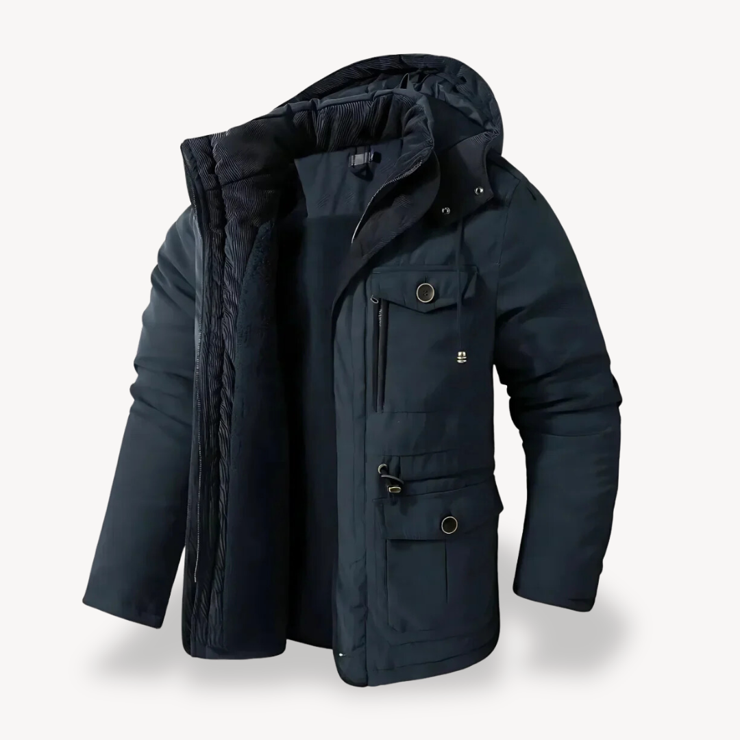 EB | Herren wasserdichter Winterparka mit fellgefütterter Kapuze