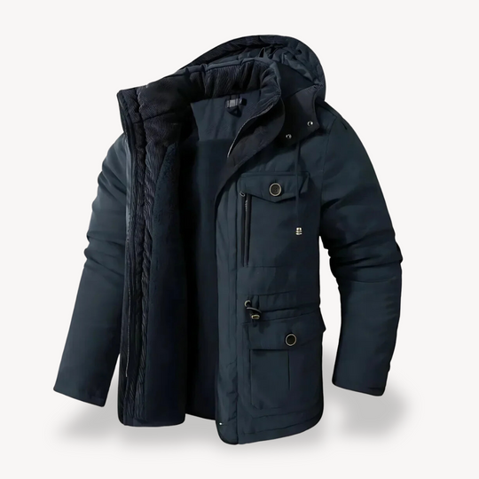 EB | Herren wasserdichter Winterparka mit fellgefütterter Kapuze