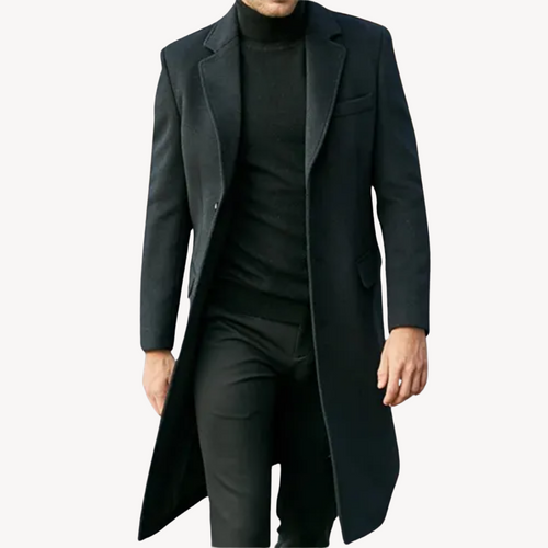 EB | Herren Wollmantel - Eleganter & Warmer Langer Mantel