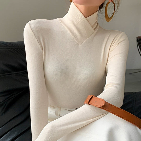 EB | Pullover - Eleganter Rollkragen Langarmpullover