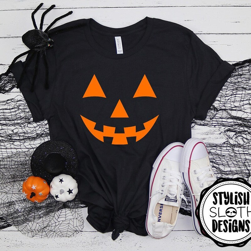 Heidi-Mode | Frauen Halloween Kürbis Schädel Serie T-Shirt