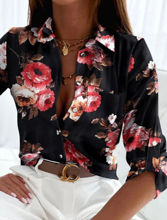 EB | Damen-Sommerbluse mit Umlegekragen