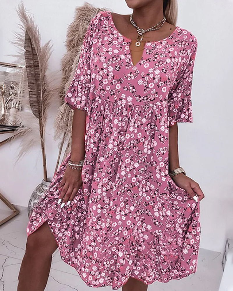 EB | Kleid mit Blumenmuster und Lockerer Passform für Damen