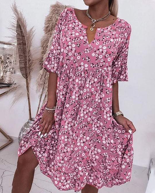 EB | Kleid mit Blumenmuster und Lockerer Passform für Damen