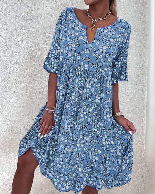 EB | Kleid mit Blumenmuster und Lockerer Passform für Damen