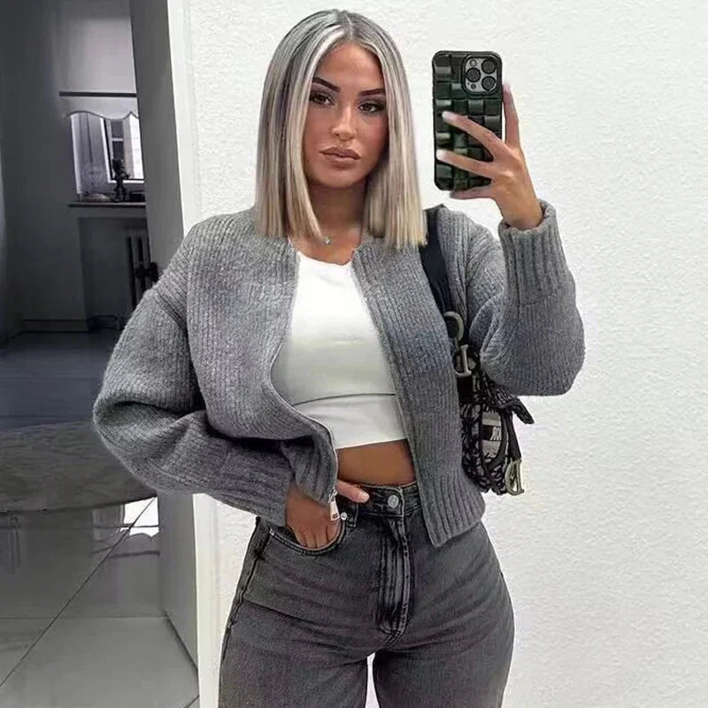 EB | En Strick Zip große Größe für Frauen Strick