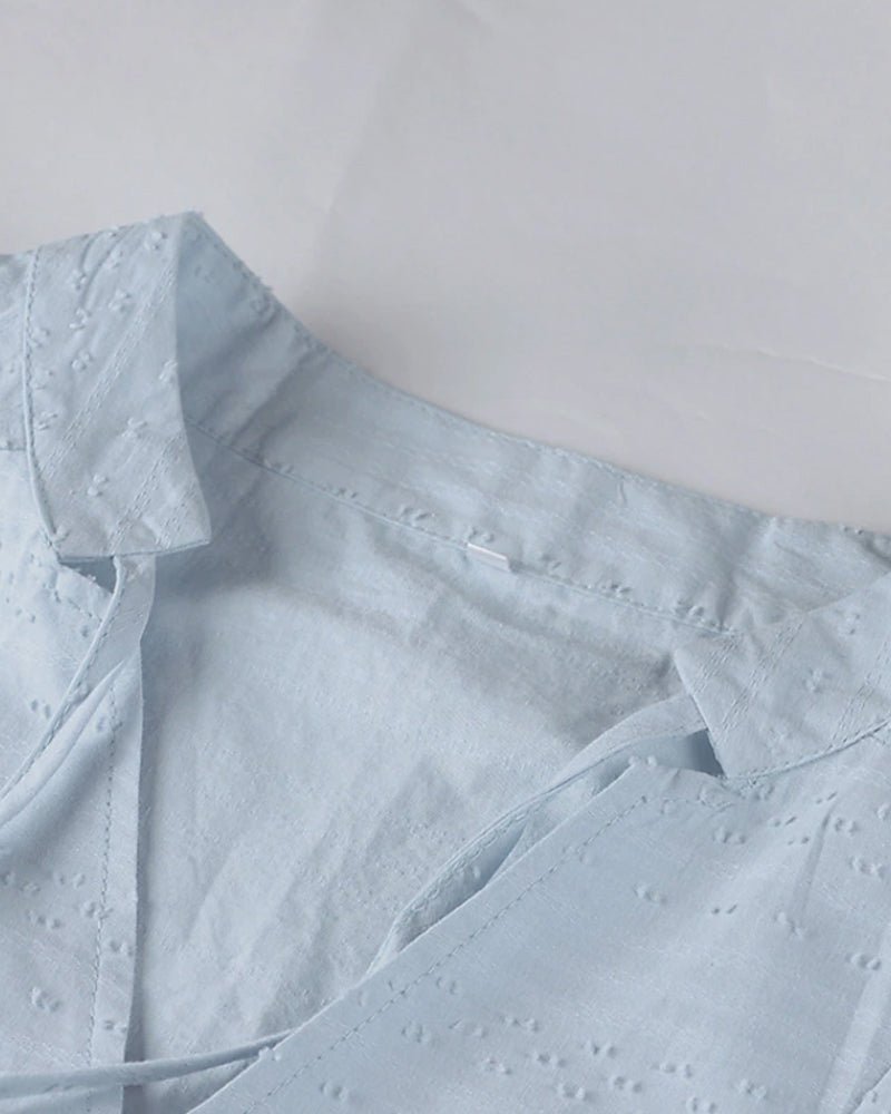 EB | Entspanntes Boho-Hemdkleid mit V-Ausschnitt für Damen