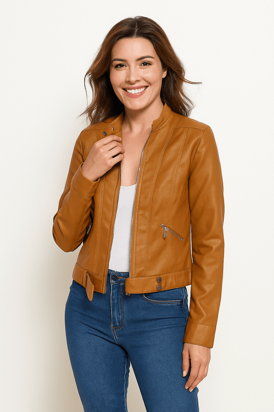 EB | Damen Bikerjacke mit Tailliertem Schnitt und Modernem Design