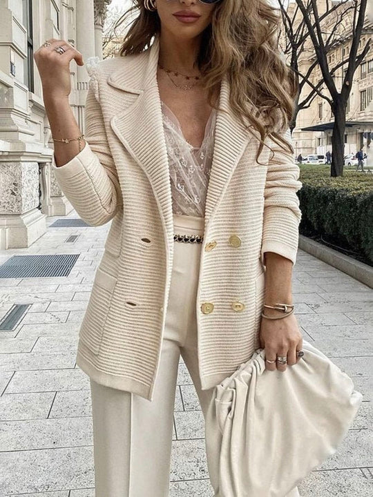 EB | Damen Strickblazer mit Doppelknopfverschluss