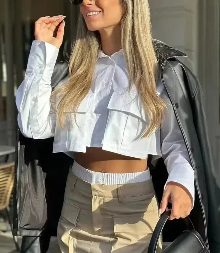 EB | Bequeme Cropped Hemd für Frauen