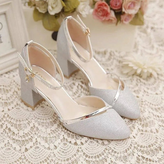 EB | Elegante Blockabsatzschuhe für Frauen Knöchelriemen