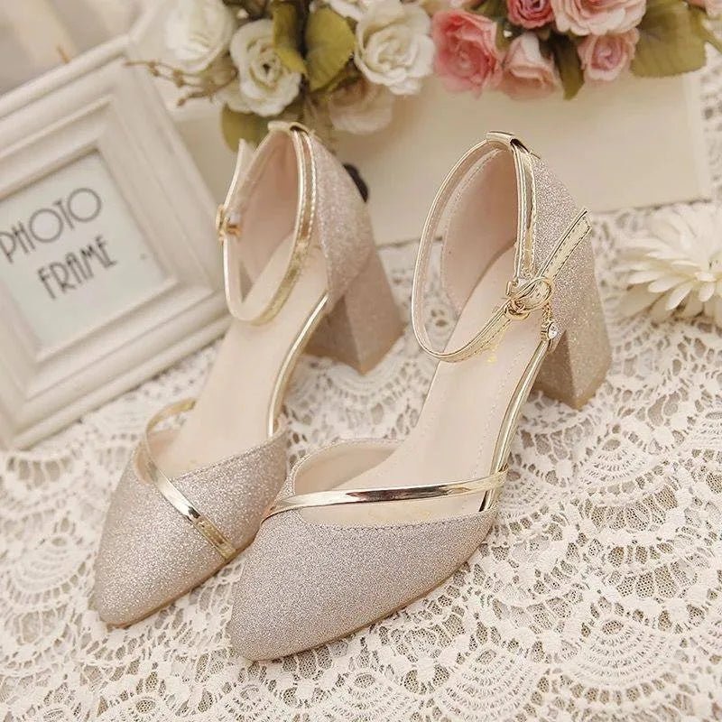 EB | Elegante Blockabsatzschuhe für Frauen Knöchelriemen