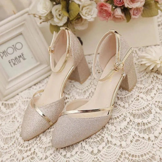 EB | Elegante Blockabsatzschuhe für Frauen Knöchelriemen