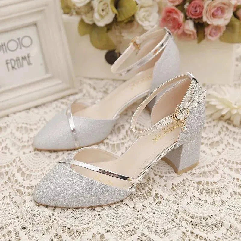 EB | Elegante Blockabsatzschuhe für Frauen Knöchelriemen