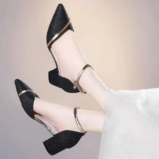 EB | Elegante Blockabsatzschuhe für Frauen Knöchelriemen