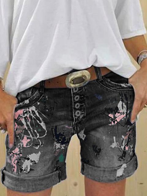 EB | Multi Knopf-Druck Denimshorts