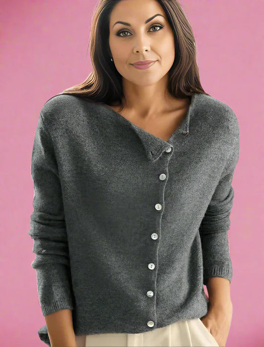 EB | Cardigan mit asymmetrischem Knopfdesign