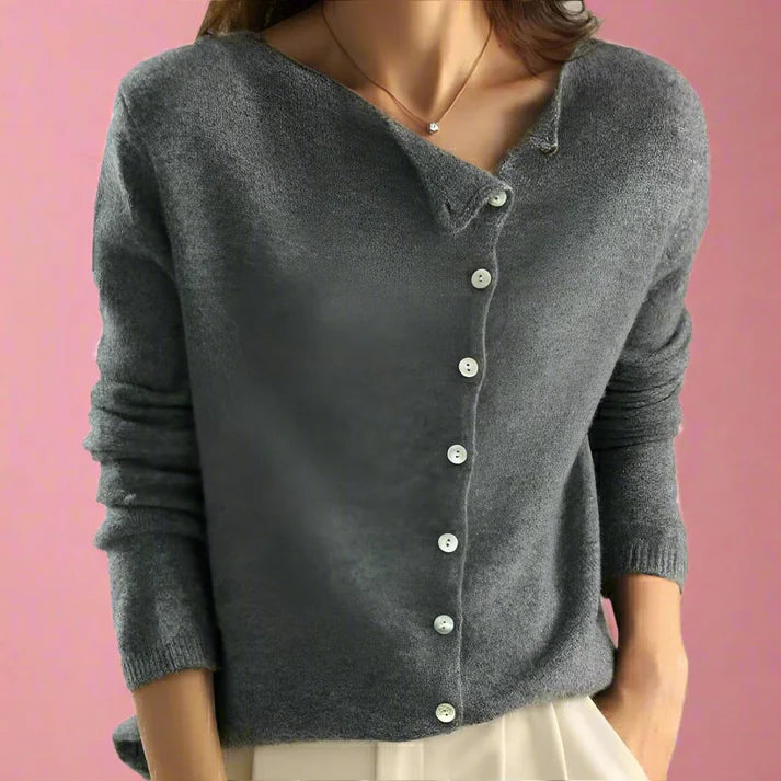 EB | Cardigan mit asymmetrischem Knopfdesign