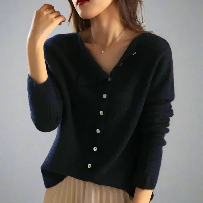 EB | Cardigan mit asymmetrischem Knopfdesign