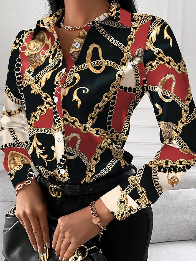 EB | Schicke Damenbluse mit Goldenen Details