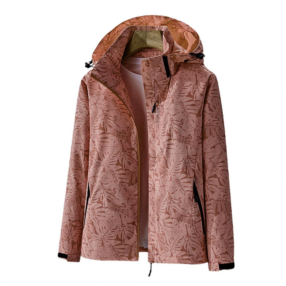 EB | Damen Wasserdichte Outdoor-Jacke – Leicht mit Kapuze &Amp; Flower-Design