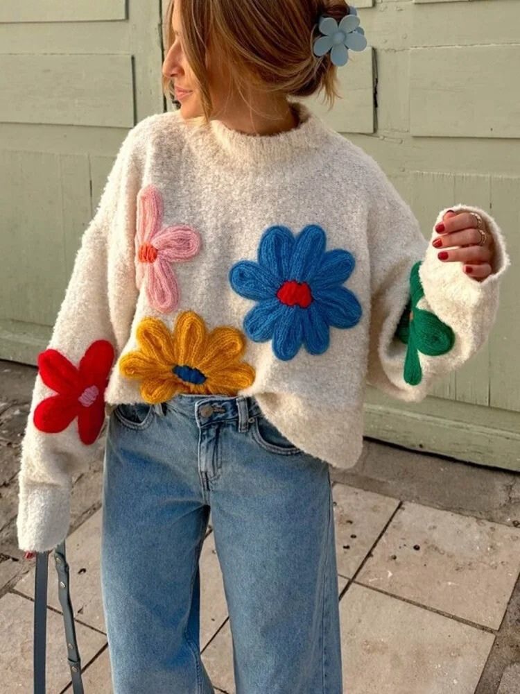 EB | Floral Strickpullover für Damen