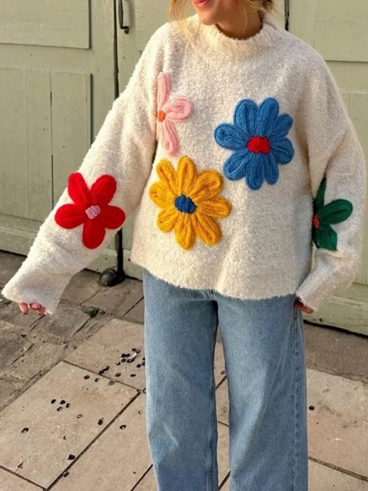 EB | Floral Strickpullover für Damen