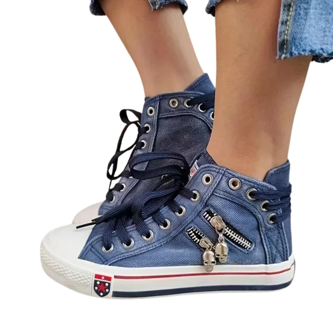 Damen Denim Hi-Top Sneakers EB