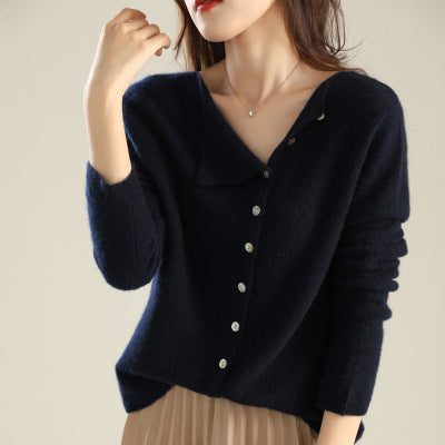 EB | Strickjacke Weiches Strick Knopfverschluss Bequemer Lässiger Schnitt