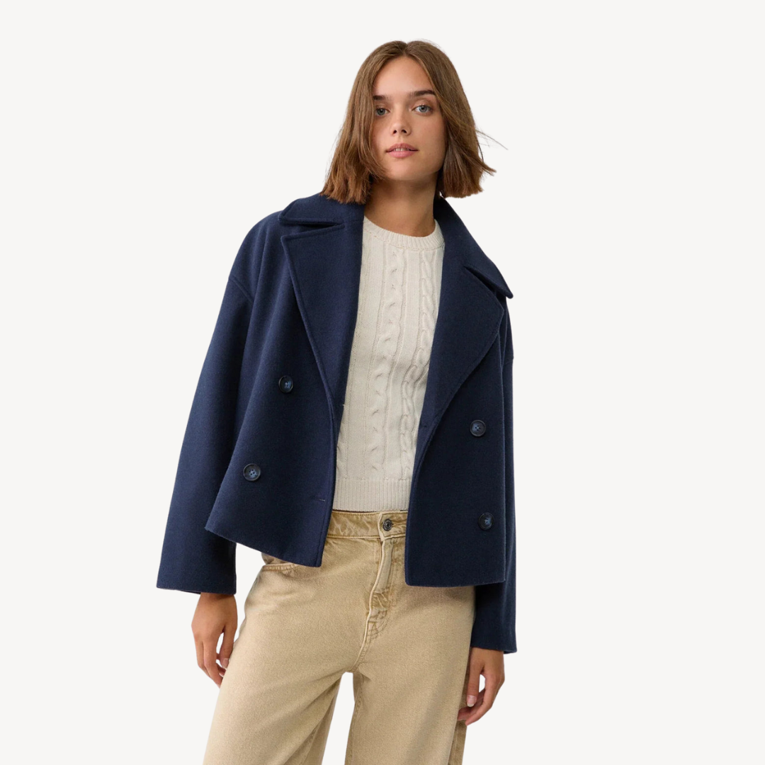 EB | Kürzerer Woll-Peacoat für Frauen