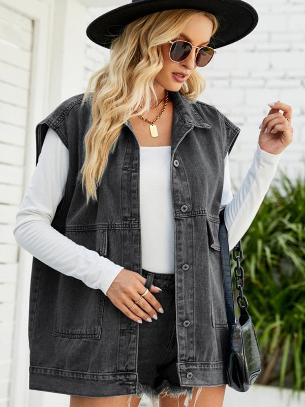 EB | Neues Denim-Weste Sommermode-Trend Denim Ärmellose Weste