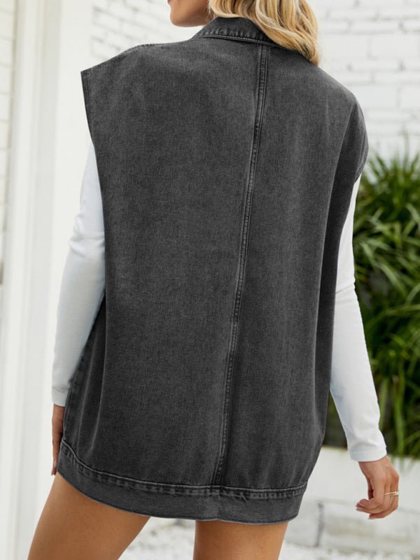 EB | Neues Denim-Weste Sommermode-Trend Denim Ärmellose Weste