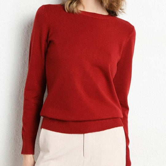 EB | Sweatshirt Weiche Wollmischung Runder Ausschnitt Lange Ärmel Bequeme Passform