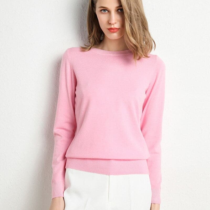 EB | Sweatshirt Weiche Wollmischung Runder Ausschnitt Lange Ärmel Bequeme Passform