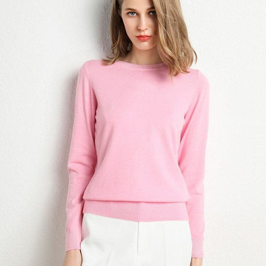 EB | Sweatshirt Weiche Wollmischung Runder Ausschnitt Lange Ärmel Bequeme Passform