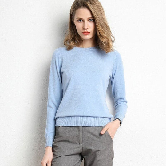 EB | Sweatshirt Weiche Wollmischung Runder Ausschnitt Lange Ärmel Bequeme Passform